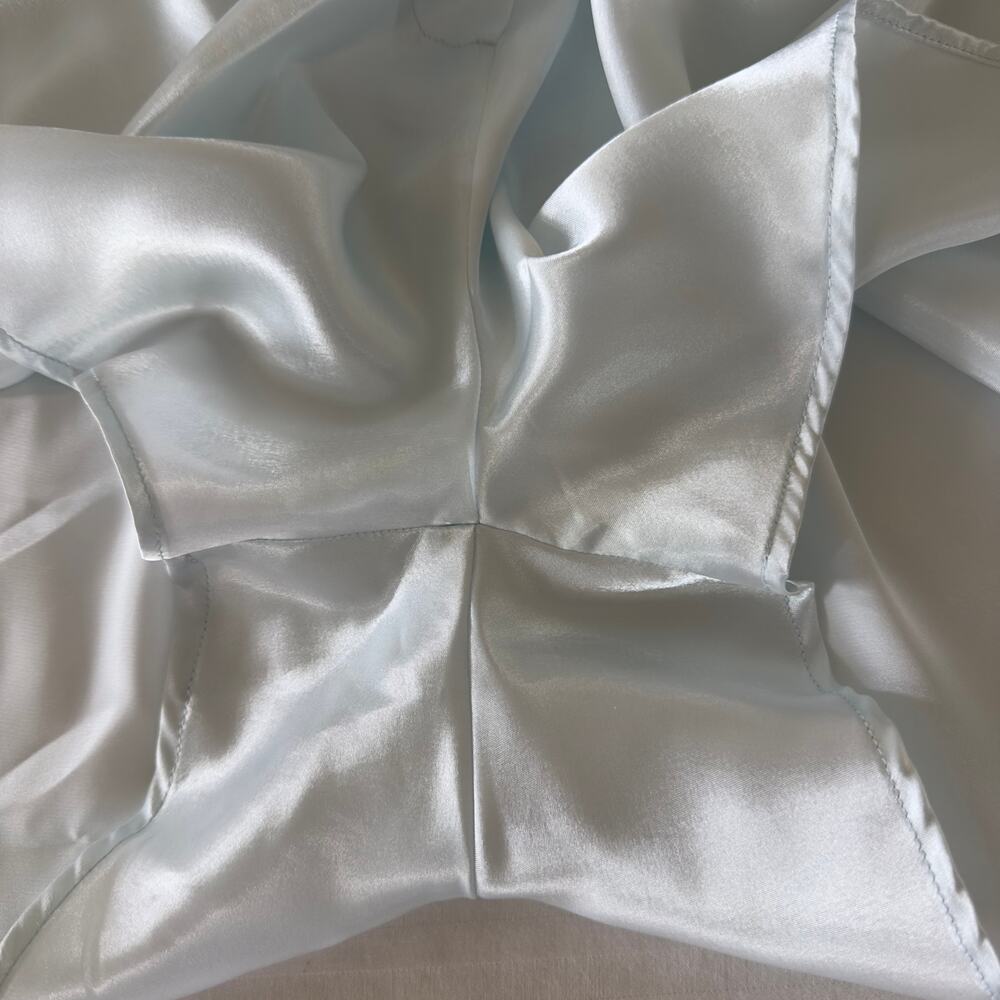 Vintage Victoria’s Secret Satin Pajama Set Ice Blue Y2K Loungewear L - Picture 9 of 9